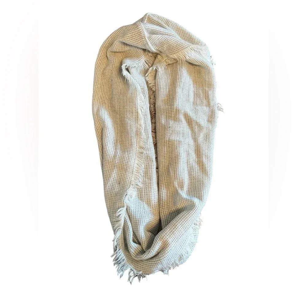 Grey and white infinity scarf